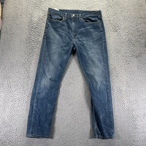 Levi's 522 Jeans Mens 34x30 Blue Cotton Denim Straight Workwear Travel Stretch
